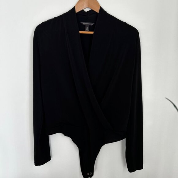 Banana Republic Wrap Bodysuit in Black - Picture 1 of 8